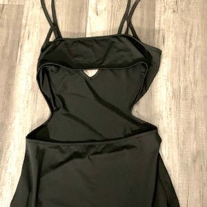 Black backless long dress